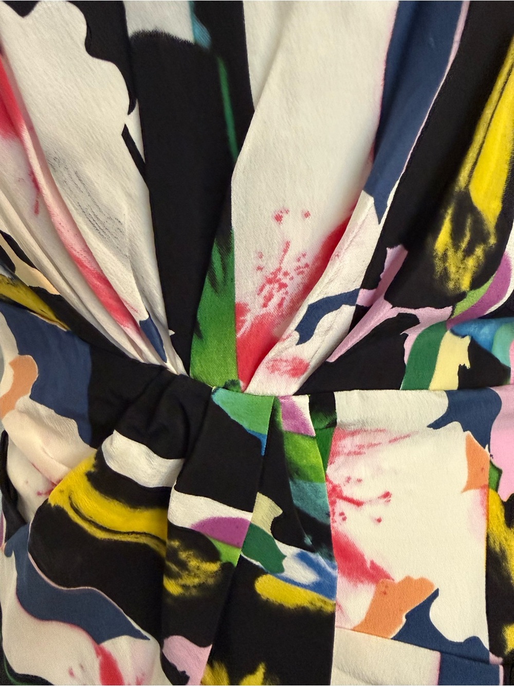 Rebecca Minkoff Multi-Color Abstract Print Ruched Dress - Picture 3 of 6